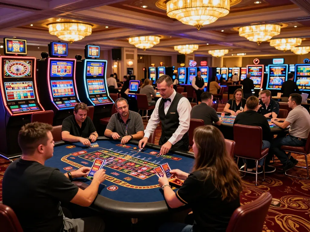 Players enjoying a thrilling gaming experience at Red88 casino, showcasing dynamic gameplay with vibrant slot machines.