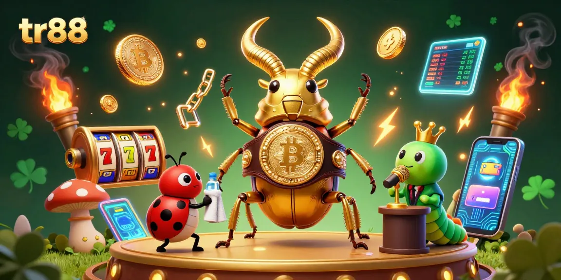 Spin the reels and discover thrilling wins with tr88's vibrant casino illustration featuring dynamic characters.