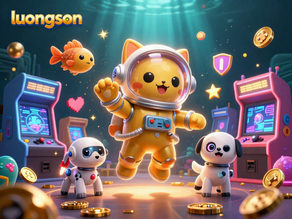 Experience engaging gameplay with luongson at this vibrant casino-themed 3D illustration.