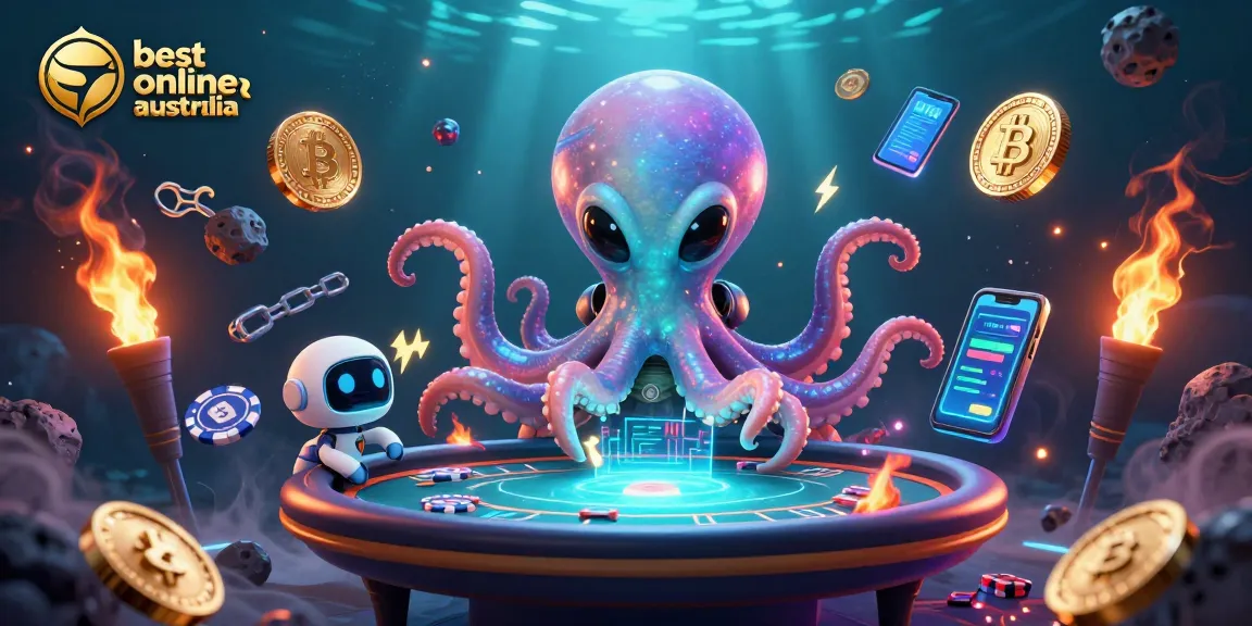 Engage with the best online casinos Australia through vibrant 3D alien-themed poker gaming scene.