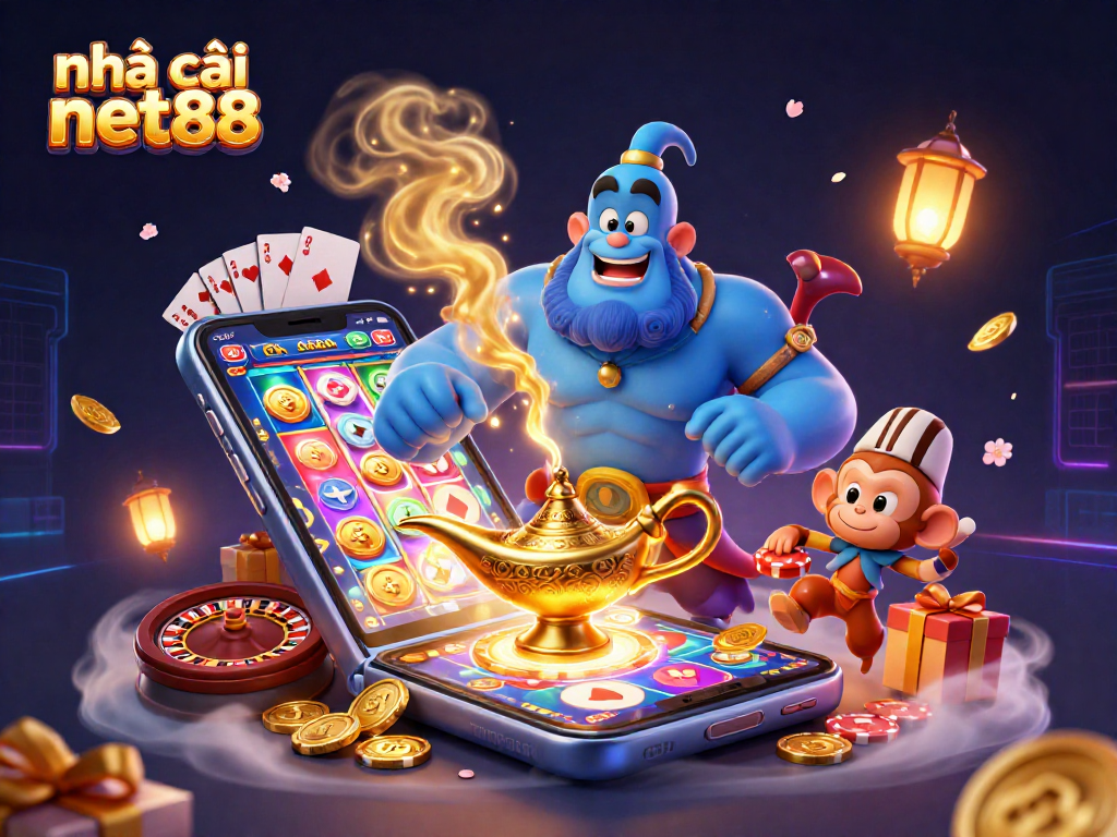 Experience the excitement at nhà cái net88 with 3D characters celebrating casino thrills and winnings.