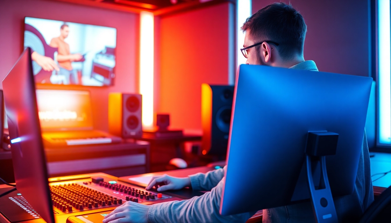 Mastering audio tracks during online mastering session with advanced technology and focused engineer.