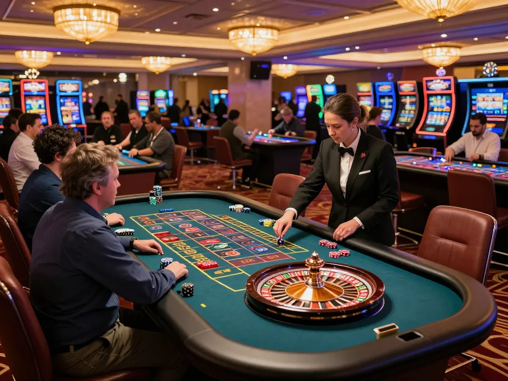 Players engaging in a thrilling roulette game at a casino in hk, with croupier spinning the wheel and chips on the table.