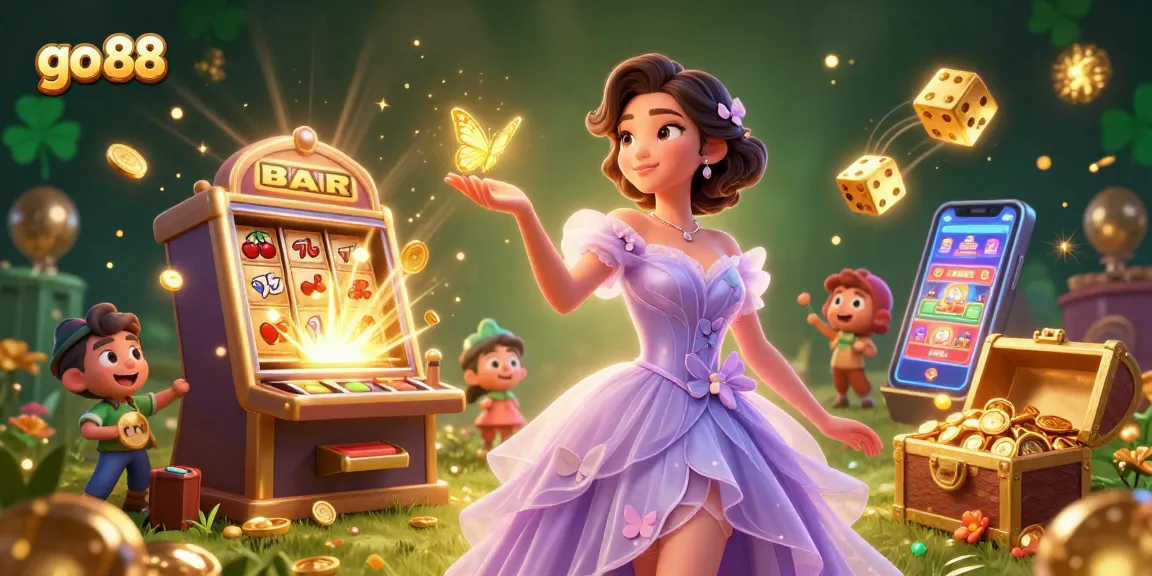 Engage with go 88 in a vibrant 3D casino scene filled with exciting games and captivating rewards.