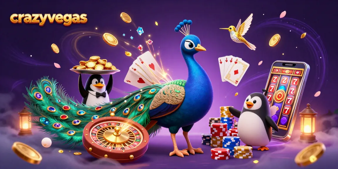 Experience high-stakes gaming like crazyvegas with a dynamic casino scene featuring vibrant characters and elements.