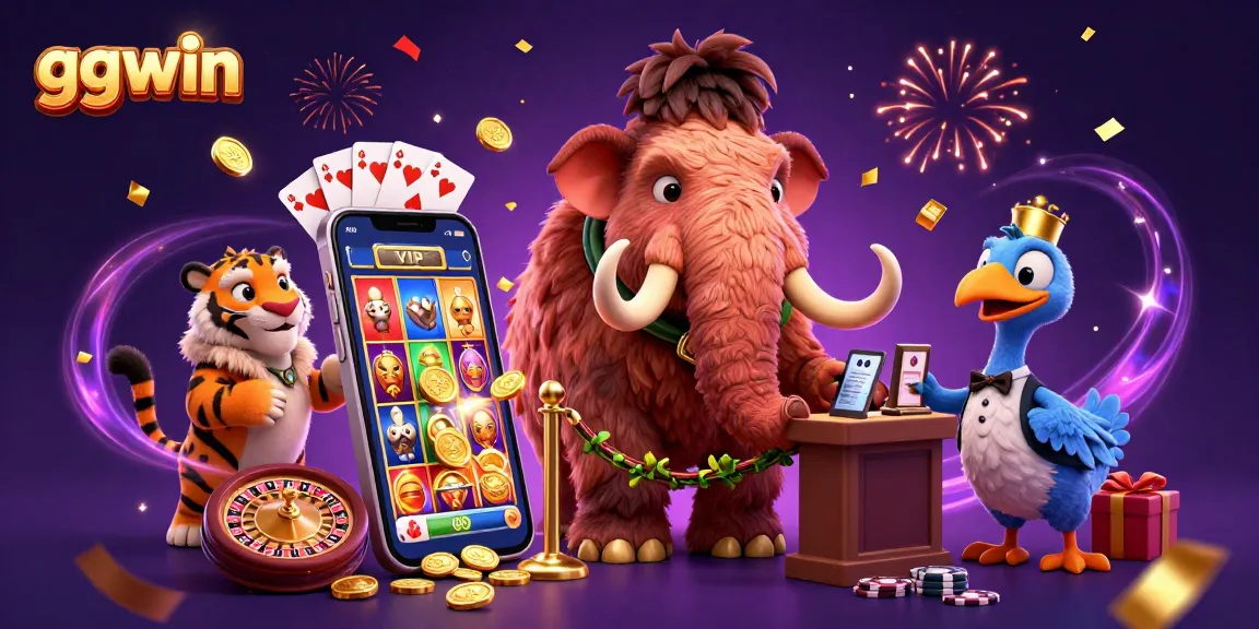 Experience the excitement of ggwin with a colorful casino scene showcasing vibrant characters and dynamic gaming elements.