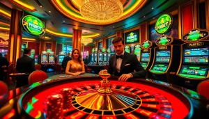 Experience the thrill of online gambling at F8BET with vibrant casino scenes and dynamic betting action.