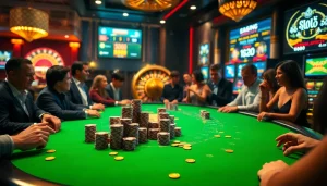 Players engaging in thrilling blackjack at https://bags168.com/, showcasing excitement and high stakes.