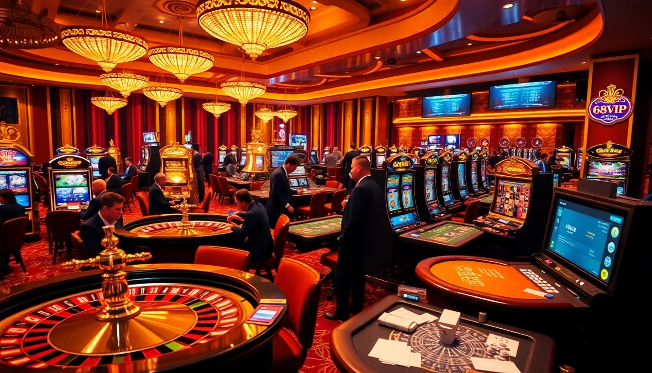 Experience the excitement of 68VIP's casino games with vibrant tables and thrilling action.