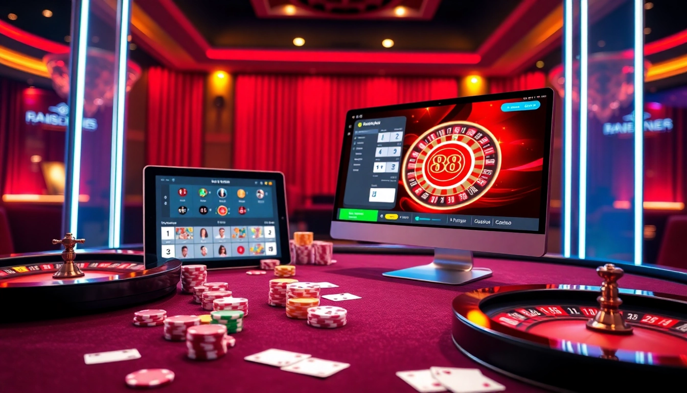 Experience the excitement of Trang chủ 888VND with vibrant casino tables and games.