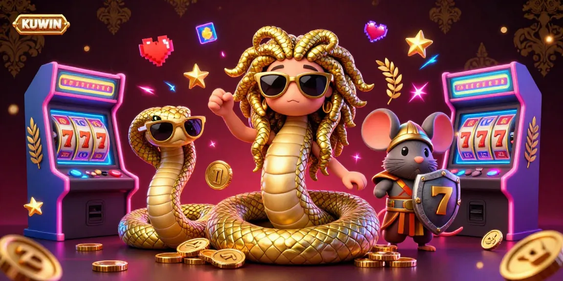 Engage in thrilling slots at KUWIN with a captivating 3D Medusa and warrior scene